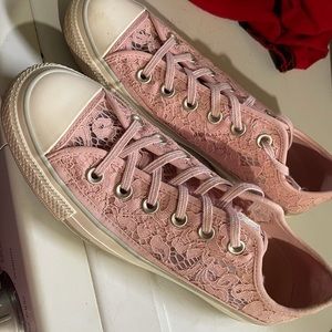 Pink Lace Converse